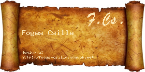 Fogas Csilla névjegykártya
