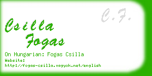 csilla fogas business card